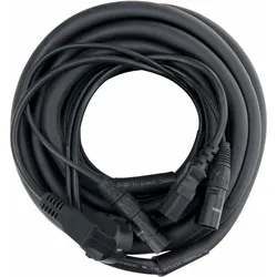 Pronomic Stage EUIECX-10 Hybridkabel Schukostecker auf Kaltgerätebuchse, XLR/XLR 10m