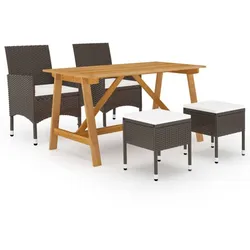 vidaXL 5-tlg. Garten-Essgruppe Braun