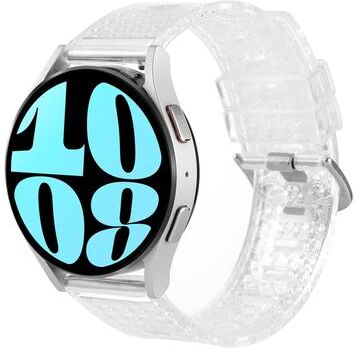 Everyday Crate Samsung Galaxy Watch 6 Classic Transparent TPU Watch Band Shiny Diamond Replacement Strap transparent White