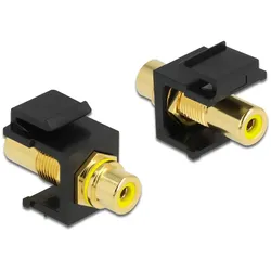 Delock Keystone Modul Cinch Buchse > Cinch Buchse vergoldet gelb / schwarz