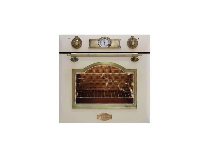 Kaiser Küchengeräte Einbaubackofen Kaiser Empire EH 6355 Backofen 60 cm Autark, Elektro Einbaubackofen, Teleskop-System, 67L, 8 Funktionen, Metall Dekor Exklusiver Retro Backofen EH 6355, mit 1-fach-Teleskopauszug, Katalytische, Exklusiver Kaiser Empire Retro Elektro Backofen 60 cm Autark