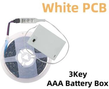 Uplift Picks Portable Battery Powered RGB LED Strip For Colorful Flexible Accent Lighting white (3 Key Kit) 4m ip65 Waterproof