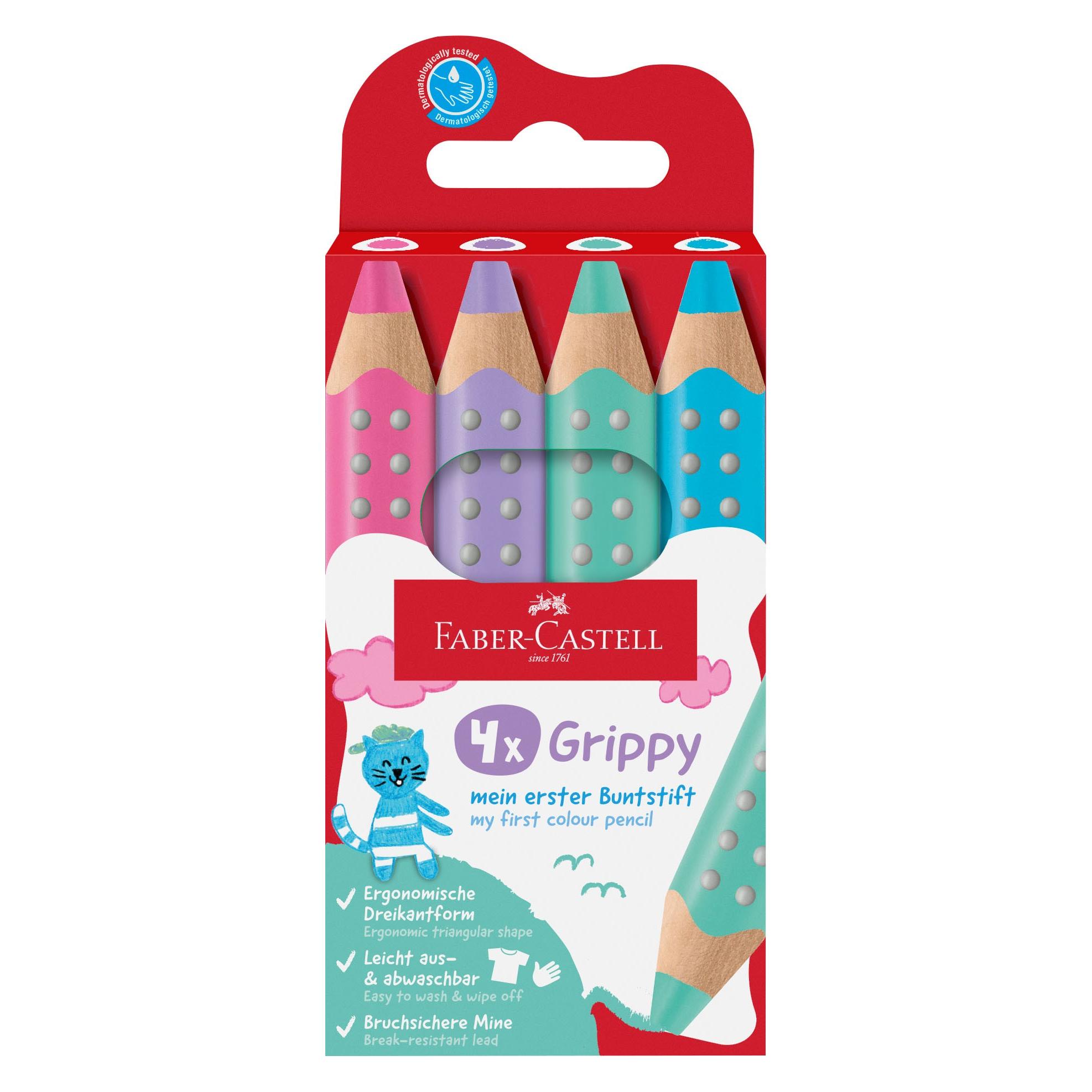 Faber-Castell Buntstift Grippy Pastell 4er Set (4x) (110702) Mindestbestellmenge: 5 Stück