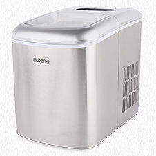 Ⓜ️🔵🔵🔵 H.Koenig KB20 - Macchina per il ghiaccio, CORPO INOX, 2 formati di ghiaccio, cope
