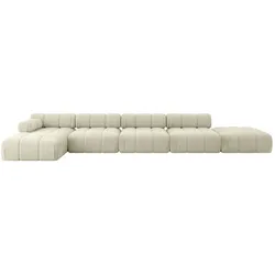 ECKSOFA modulares Sofa Lizur-L3 - 475x160x70 cm Beige Velours