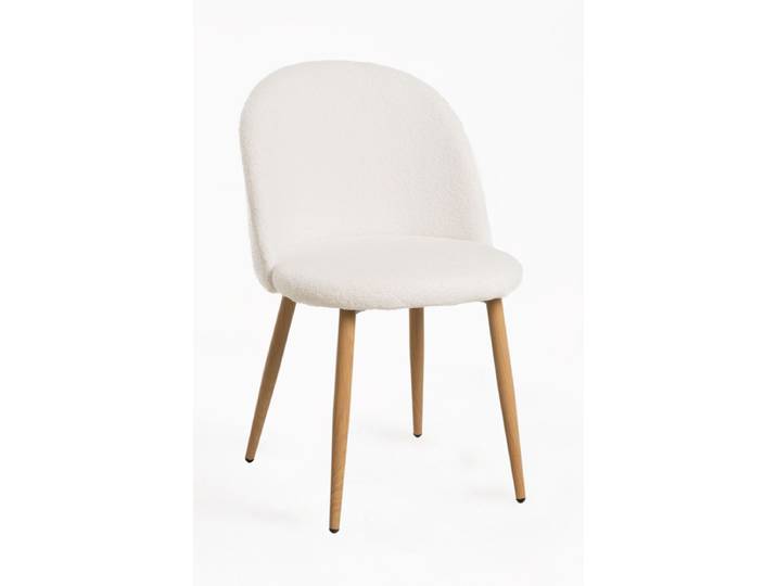 4er Set Vint Bouclé Stühle - Weiß