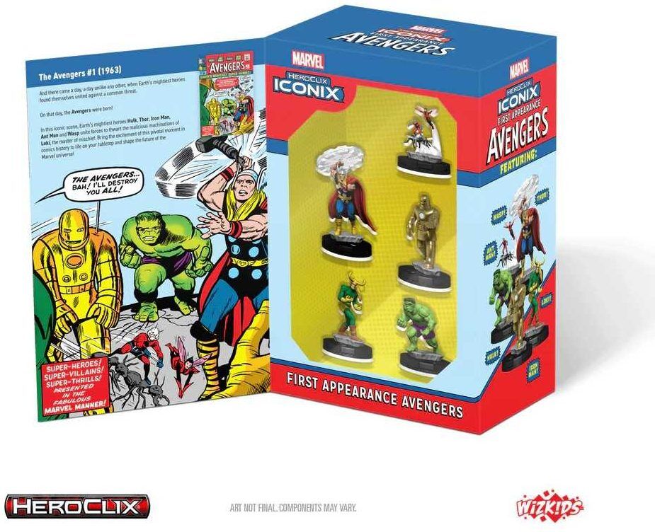Wiz Kids LLC Marvel HeroClix Iconix: First Appearance Avengers - WizKids LLC Collector's Edition Miniature Set