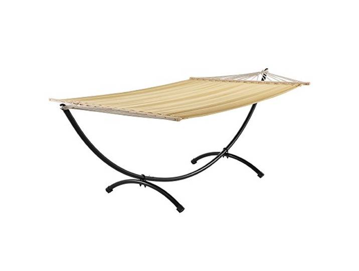casa.pro XXL Hängematte mit Gestell beige 150 x 300 cm Hängesitz Hängeschaukel Hängematte