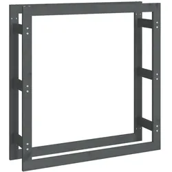 Helloshop26 - Brennholzregal Holzscheithalter Aufbewahrungsorganizer 100 x 25 x 100 cm graues Kiefernholz 02_0045100
