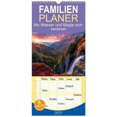 Familienplaner 2027 - Wo Wasser und Magie sich vereinen mit 5 Spalten (Wandkalender, 21 x 45 cm) CALVENDO