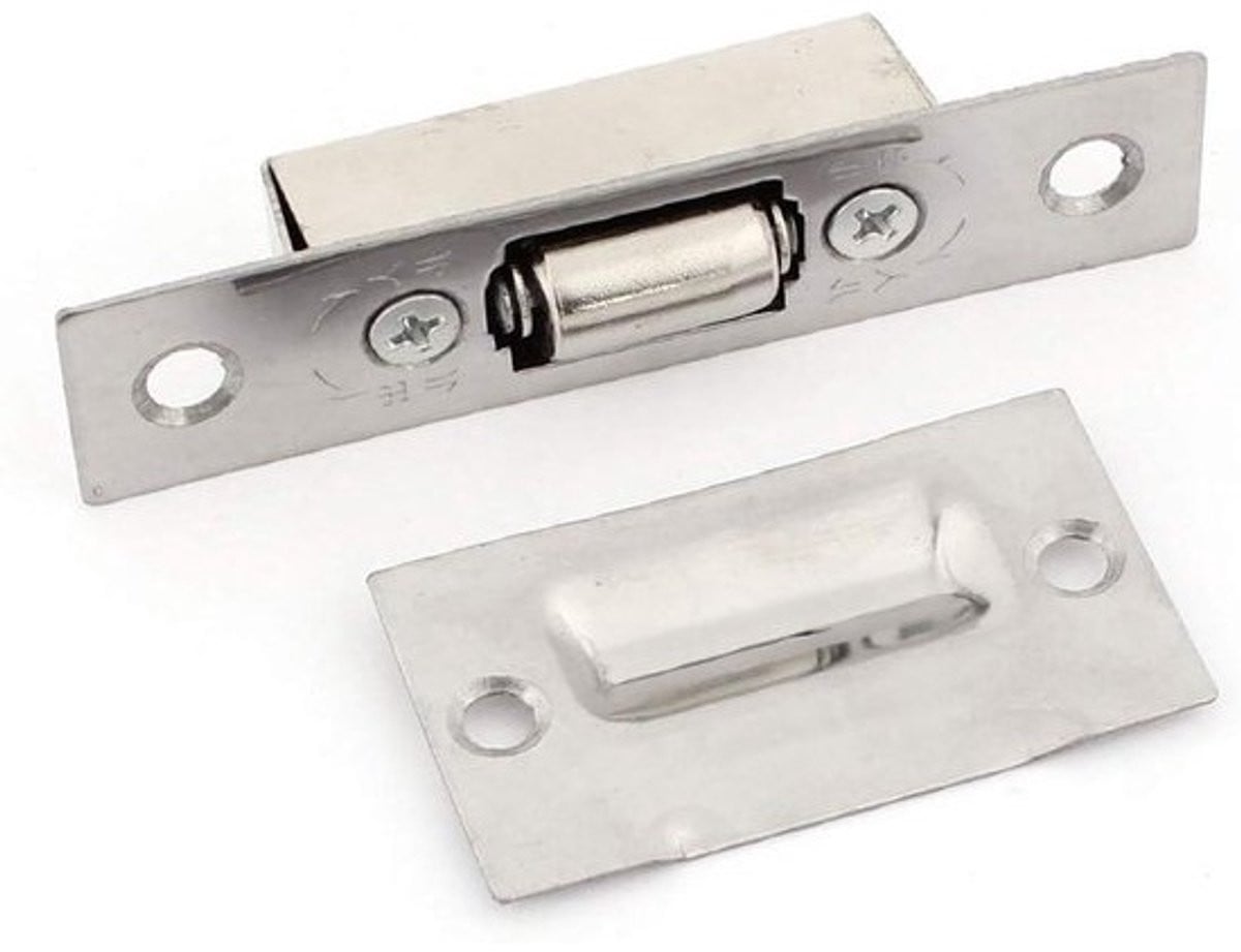 Kastdeur Ball Catch met Roller Sluiting in Roestvrij Staal, Zilverkleur, 9 x 2 cm