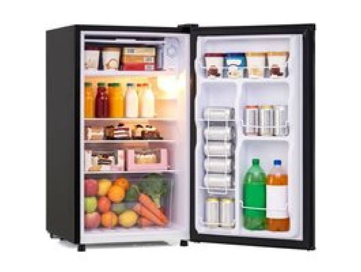 Mini Réfrigérateur 80L COSTWAY-Étagères Amovibles-Porte Simple-Éclairage LED-5 Température-Silencieux-Classe E-Noir
