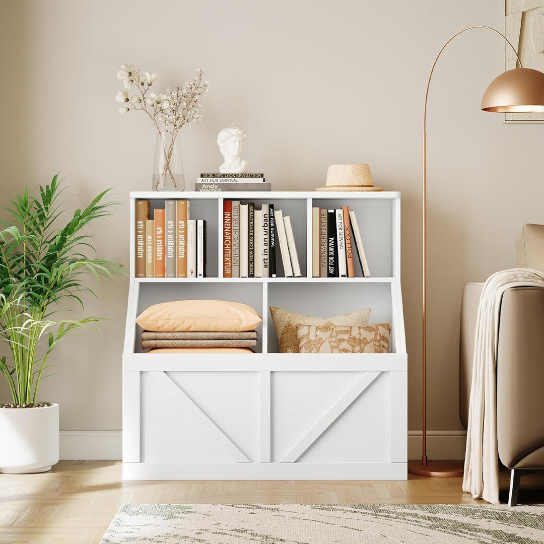 Brambly Cottage 90cm H x 90cm W Bookcase White 90cm H X 90cm W X 42cm D