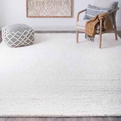 Alise Rugs Sohni Shag Farmhouse Solid Color Indoor Area Rug