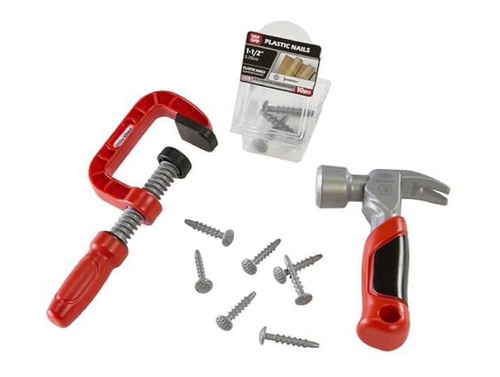 Little Tikes Creative Construction Hammer & Nail Set - Enthält 5 Zubehörteile, Rollenspiel-Bauset, Geeignet für Jungen und Mädchen ab 3 Jahren
