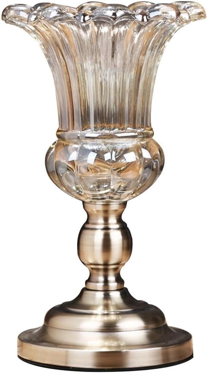 Handgemaakte transparante glazen decoratieve vaas, Hoogte: 23 cm