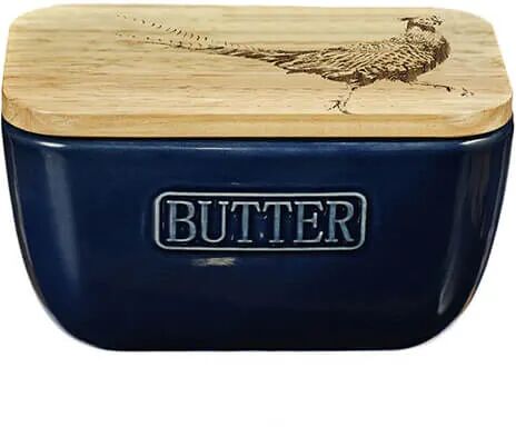 Selbrae House Just Slate Company Pheasant Blue Butter Dish