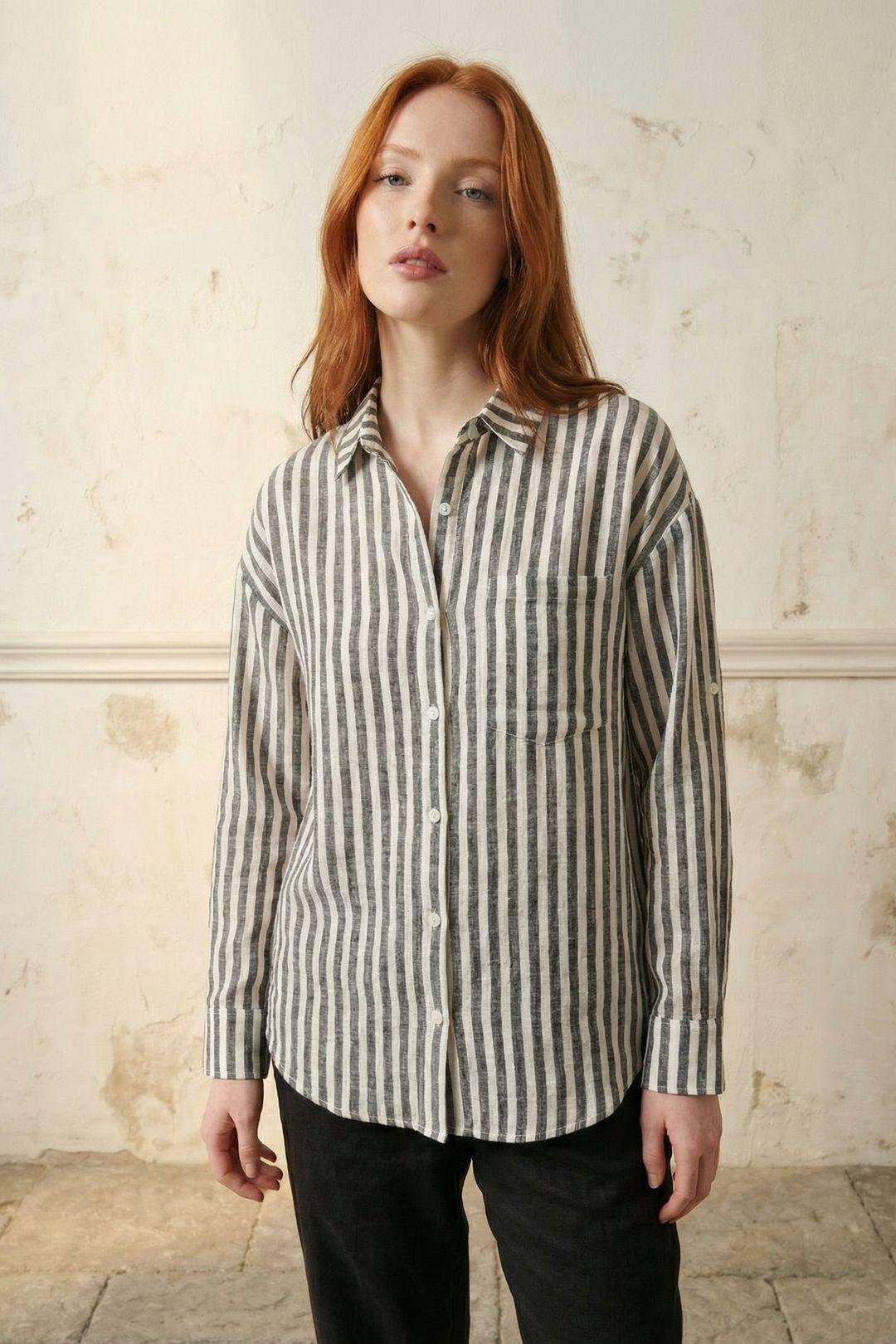 Gestreiftes Button-Down Hemd