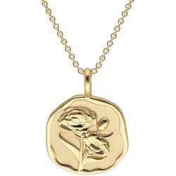 trendor 68002-01 Halskette mit Monatsblume Januar 925 Silber Vergoldet, 40 cm