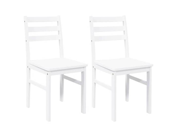 NLQMSU Essstühle, 2 Stück, weiß, Massivholz, Gummi Ergonomisches Design, massives Gummibaumholz, stabile Holzbeine, bequeme Rückenlehne, Esszimmer, Wohnzimmer, Alltag