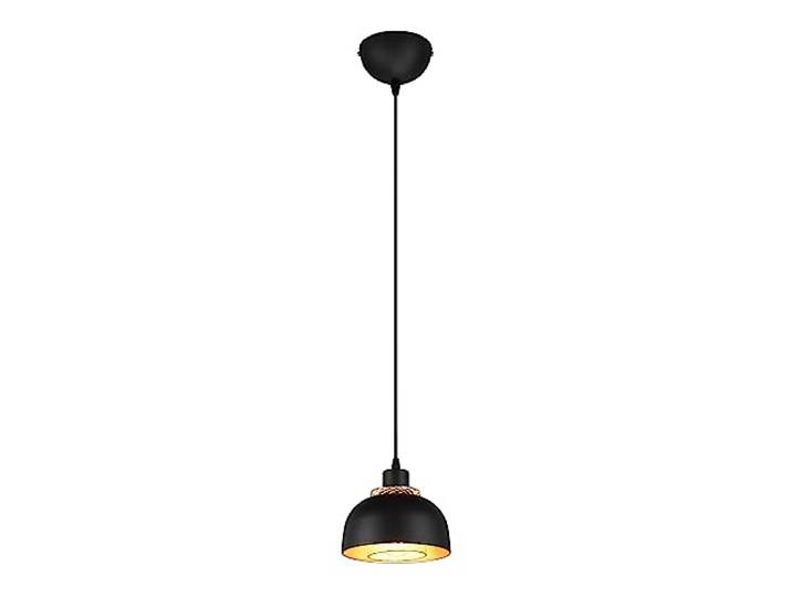Reality Leuchten Pendelleuchte Punch R30811032, Metall Schwarz matt/goldfarbig, exkl. 1x E27