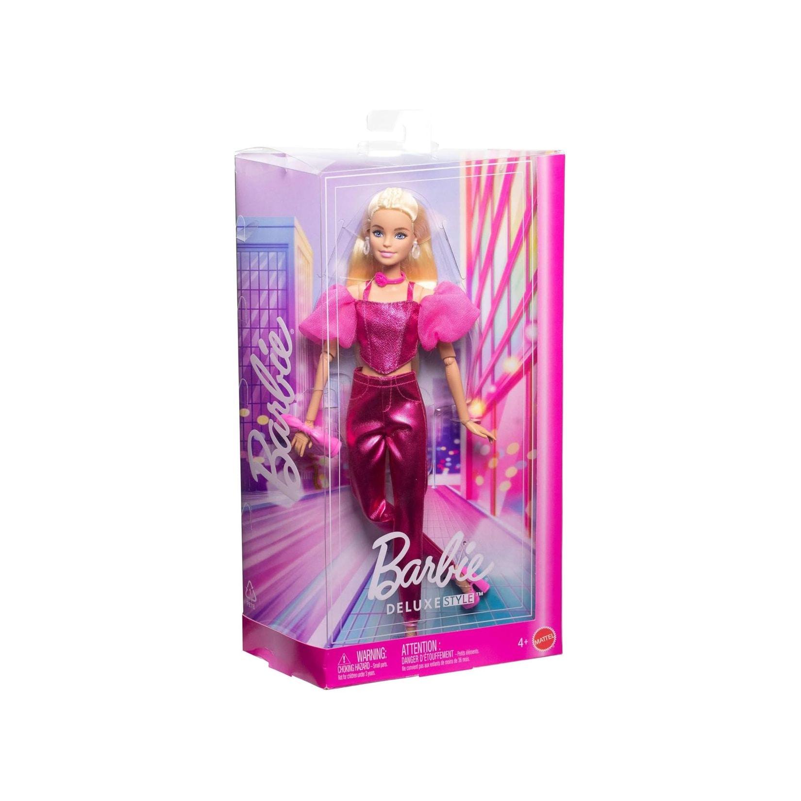 Mattel JFP40 - Barbie - Deluxe Style - Puppe im pinkfarbendem Metallic-Outfit