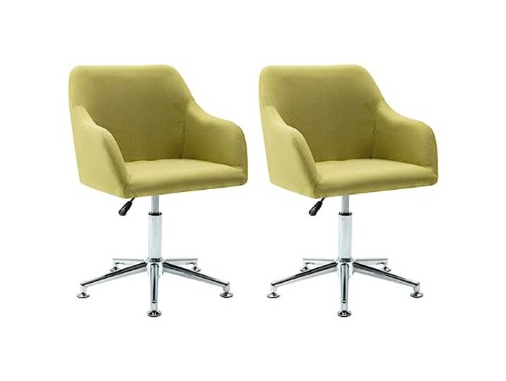 KKgypkn Drehbare Esszimmerstuehle 2 STK Grün Stoff 360 Grad drehbar, höhenverstellbar, ergonomisch geformt, Schaumstoff gepolstert, Holzrahmen mit Stahlbeinen