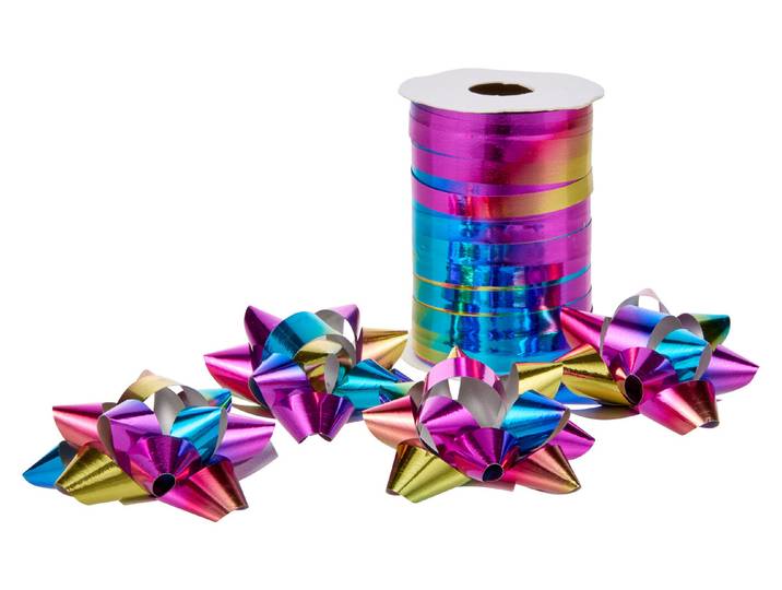 Geschenkbandset mit Rosetten Rainbow