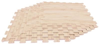 Costway 8 Pieces EVA Foam Floor Tiles with Wood Texture