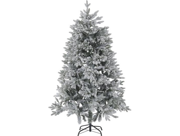 BELIANI Weihnachtsbaum 180 cm Weiß Schneebedeckt mit Kunstschnee und Ständer Weihnachtszeit/ Weihnachten/ Wohnzimmer Modern