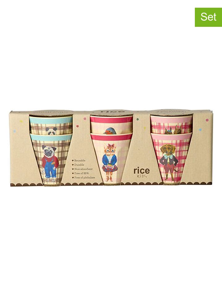 Rice 6er-Set: Becher "Nathalie Lété" in Bunt - 160 ml - onesize