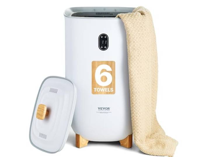 VEVOR Sèche Serviettes 35 L\, Chauffe Serviettes avec Écran LED et Fonction de Séchage\, Seau Chauffe Serviettes Intelligent avec Minuterie Réglable Arrêt Automatique\, pour Couvertures Peignoirs Pyjama