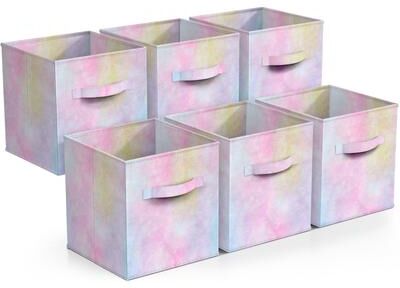 "Sorbus 11 Inch Fabric Storage Cubes (Set of 6) - 10.5"" L x 10.5"" W x 11"" H"