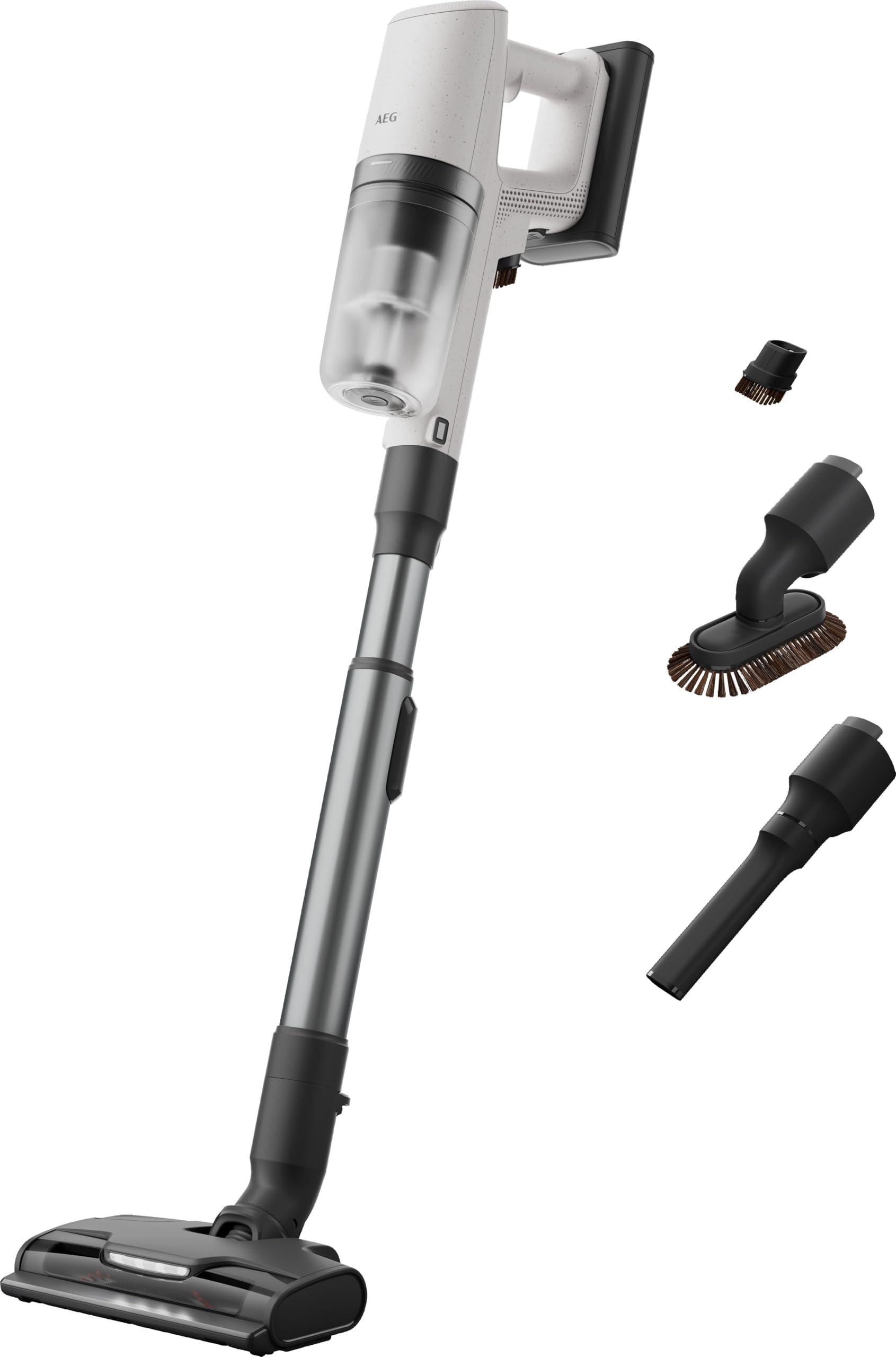 AEG AP82UB25SH, Stabstaubsauger, Beutellos, Weiß, Aluminium, Trocken, Zyklonal