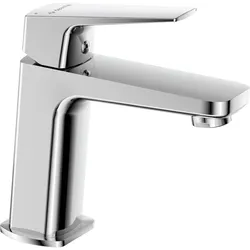 DEANTE Waschbeckenarmatur Chrom Einhebelmischer mit Flachhebel und eckigem Design