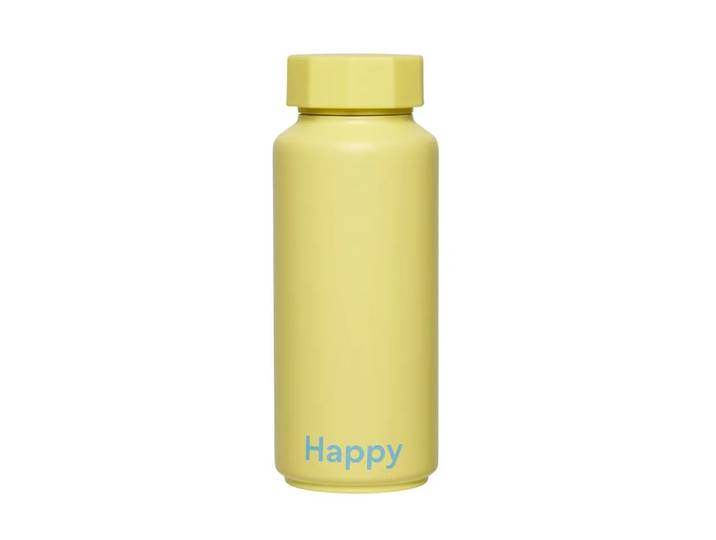 Design Letters Design Letters thermosfles Happy-geel