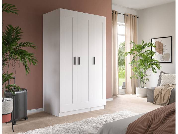 Drehtürenschrank Visby 120cm Weiß ohne Spiegeltür/-en