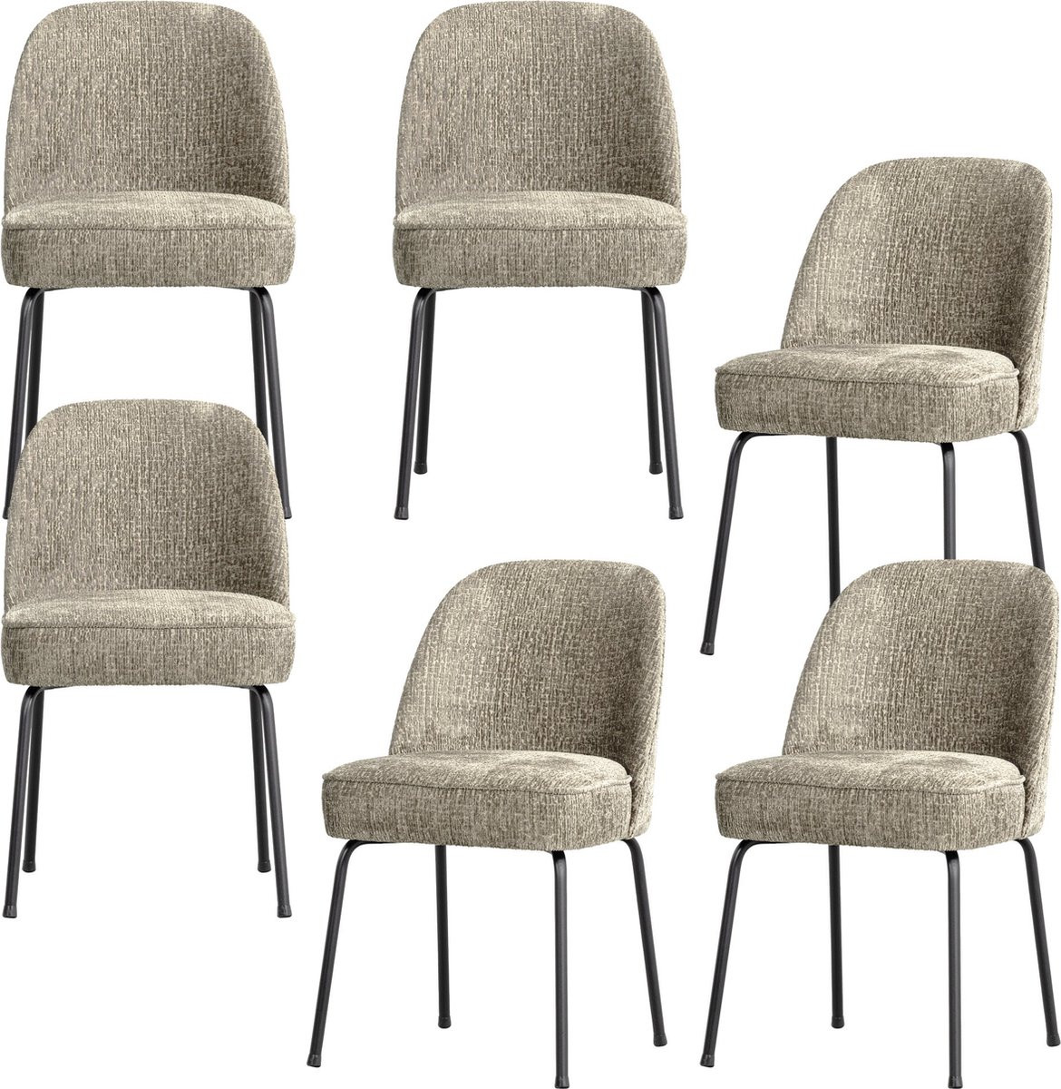 WOOOD Vogue Eetkamerstoelen Velvet Wheatfield - Set van 6