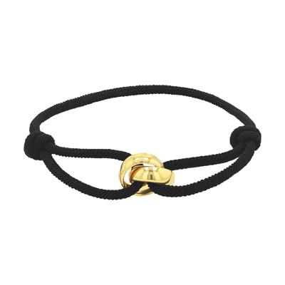 Armband JOOP "Knotenoptik", gold (gelbgoldfarben, schwarz), Armbänder, Damen, 24cm, Edelstahl Nylon, Edelstahl, Nylon, Armband