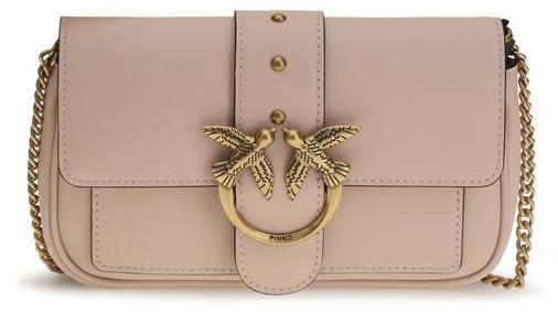 PINKO Love One Pocket Kalbsleder rosa Love Birds Kette