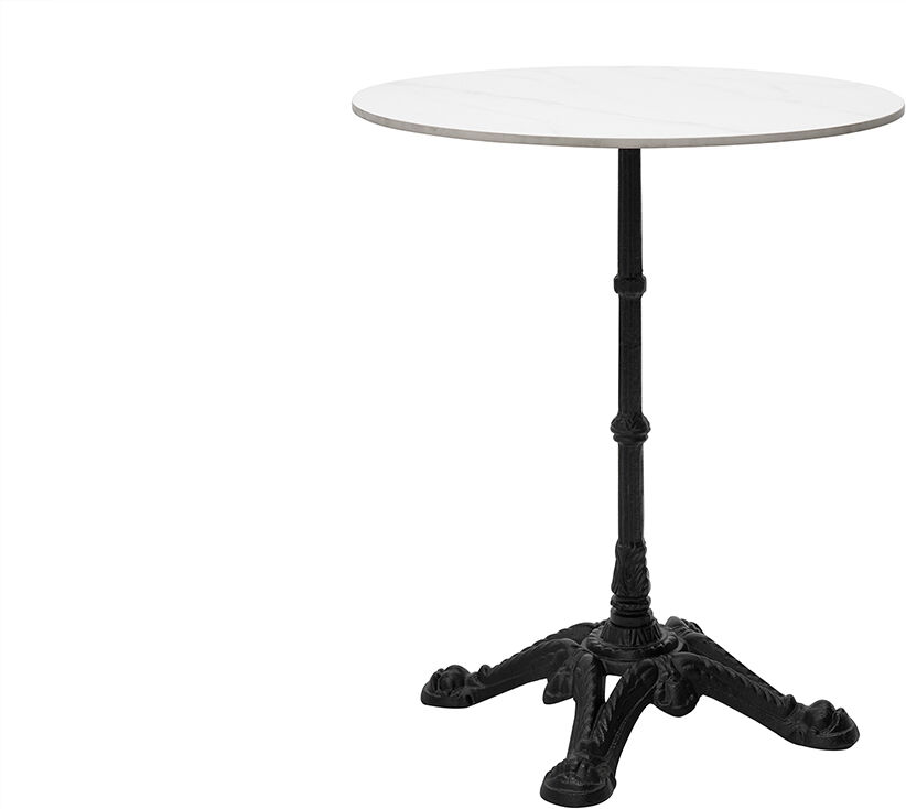 Miliboo Bistro-Tisch aus weißem Marmor und schwarzem Metall CONTY