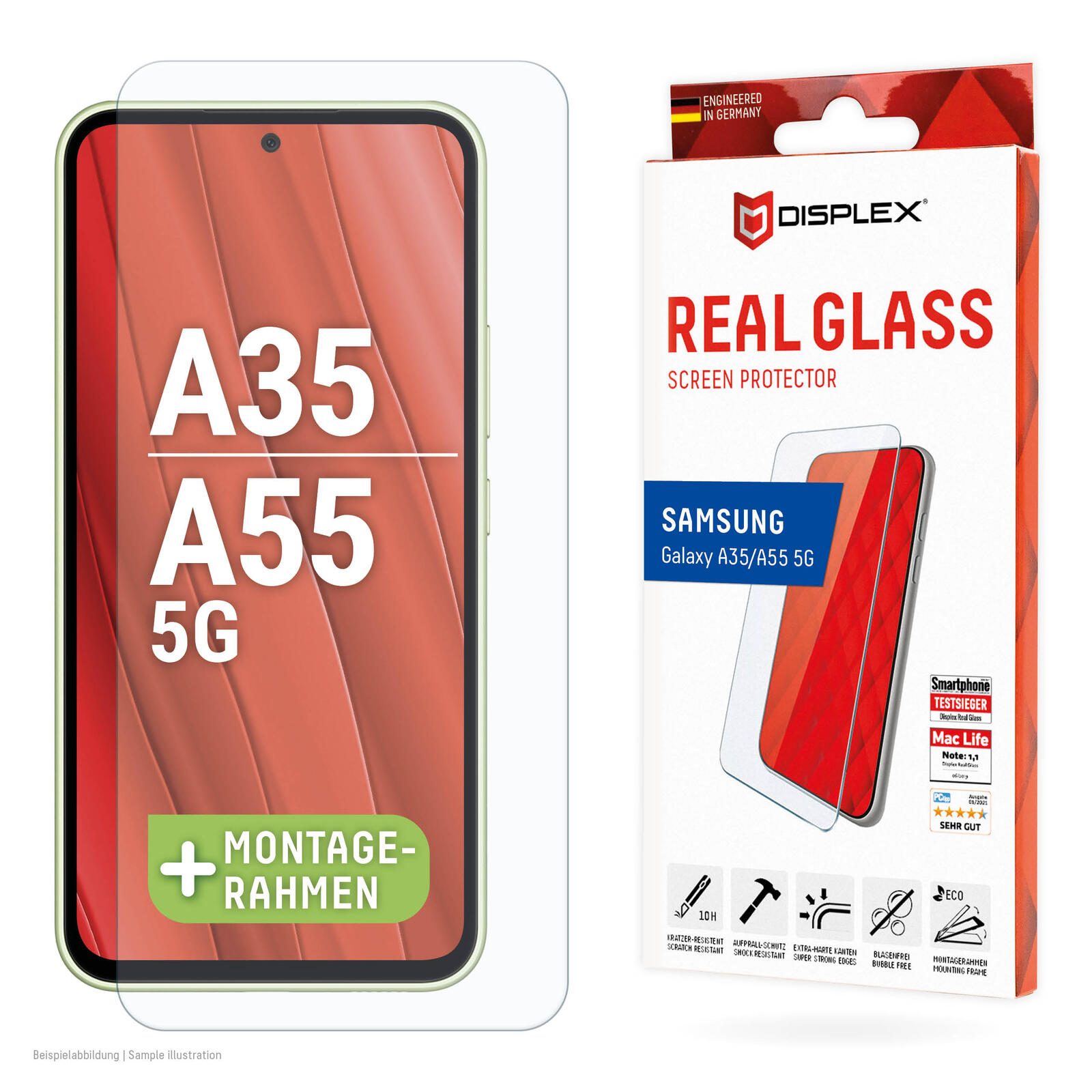 DISPLEX Panzerglas 2D/ Clear (10H) für Samsung Galaxy A35/A55 5G 01940