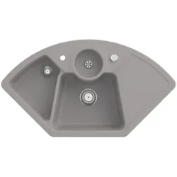 Villeroy und Boch Solo Eck Eckspüle 670802KD Ablaufgarnitur, Exzenterbetätigung, Resteschale, Fossil