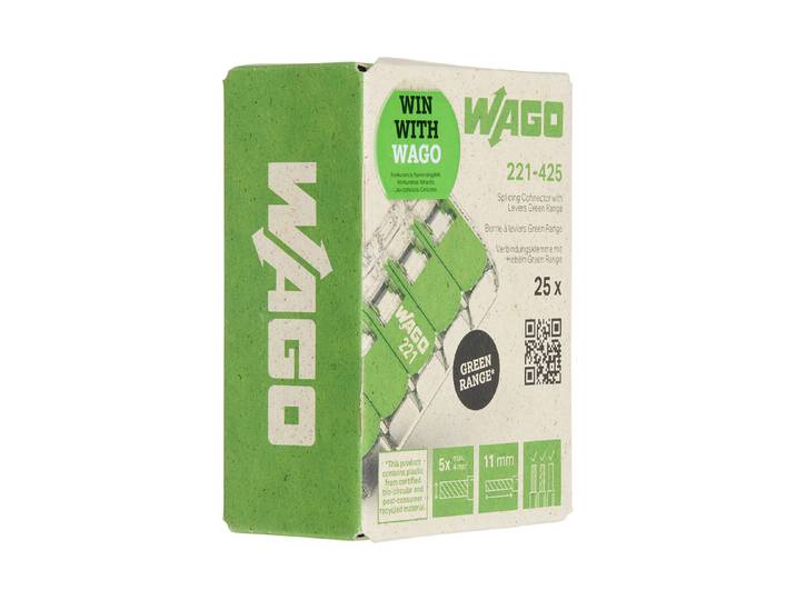 Wago Steckklemme Compact Green Range 5x 0.14-4mm² mit Betätigungshebel 25stk.