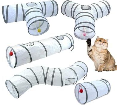 Uplift Picks Foldable Cat Tunnel Toy Interactive Play Tunnel Tube For Indoor Cats And Kittens c