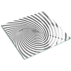 GLASPLATTE 60x52 cm Spirale mit Streifen