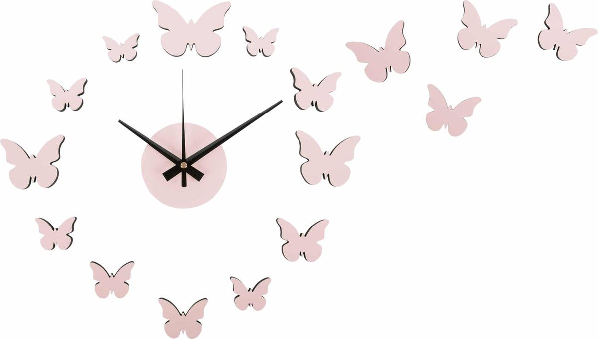 Karlsson Wandklok Diy Butterfly Roze Ø35cm Scandinavisch Design