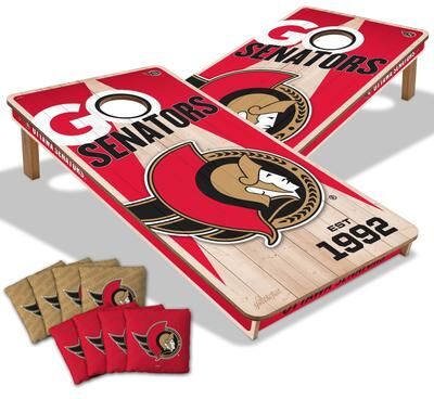 Skip's Garage Ottawa Senators NHL 2x4 Cornhole Board Set