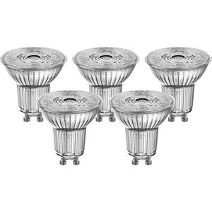 OSRAM LED-Lampe Base Glas PAR16, GU10, 4,3W ersetzt 50W, warmweiß, 36°, 5 Stück