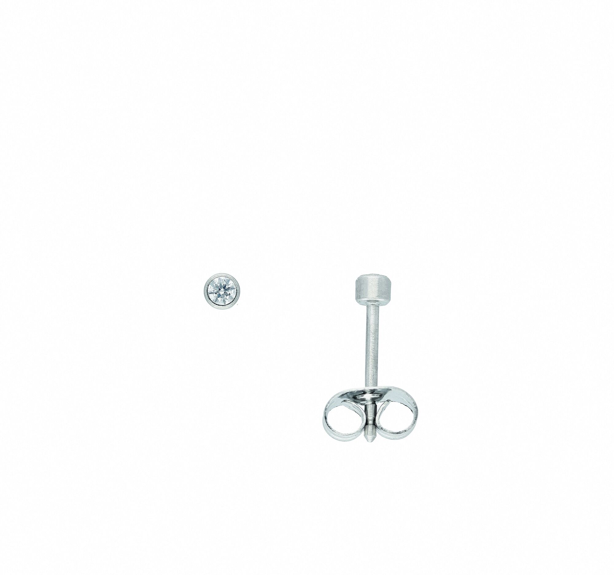 Paar Ohrstecker ADELIA´S "Damen Edelstahlschmuck", silber, Ohrringe, Damen, Damen, Edelstahl, mit Zirkonia Edelstahlschmuck für Damen
